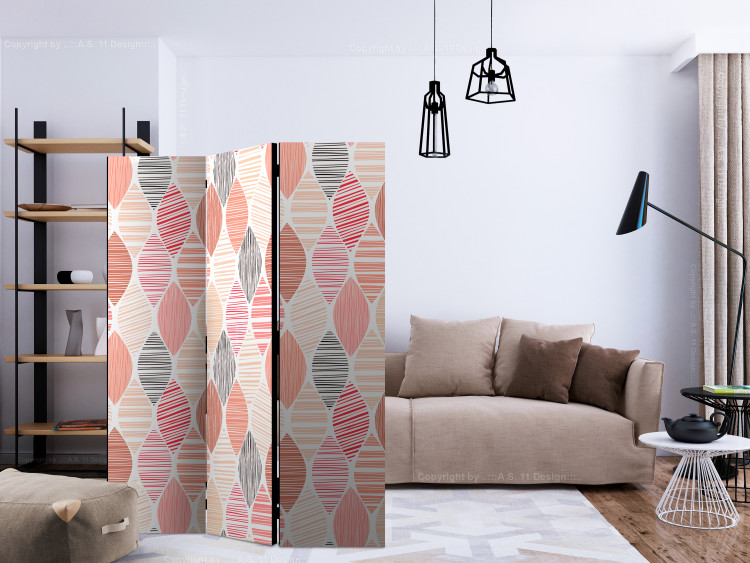 Room Divider Spring Leaves - striped geometric shapes in pastel colors 123001 additionalImage 4
