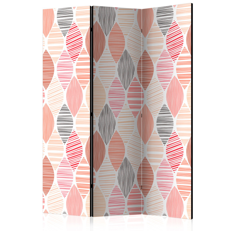 Room Divider Spring Leaves - striped geometric shapes in pastel colors 123001
