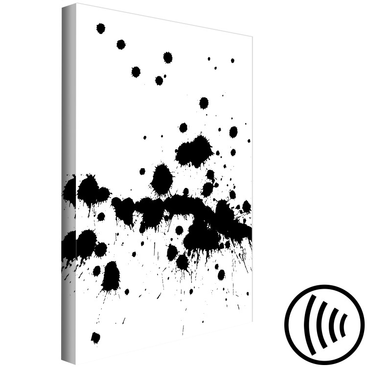 Canvas Art Print Blots on the wall - black and white minimalist graphics with a pattern 123501 additionalImage 6
