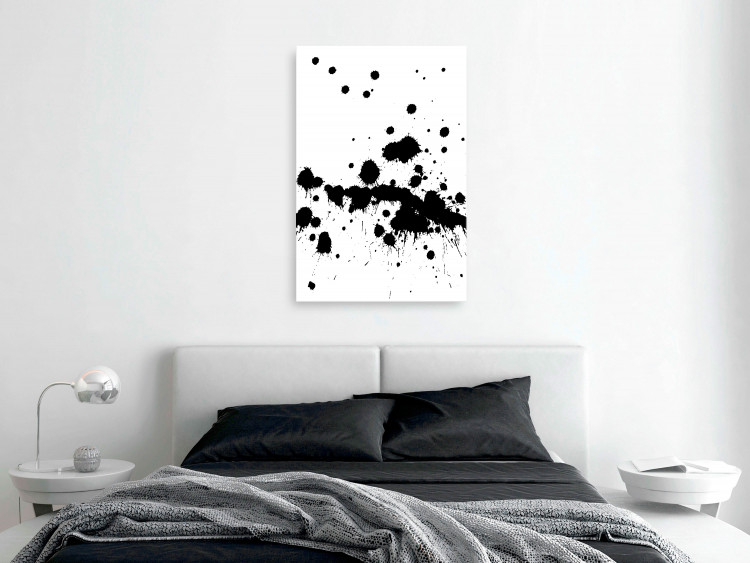 Canvas Art Print Blots on the wall - black and white minimalist graphics with a pattern 123501 additionalImage 3