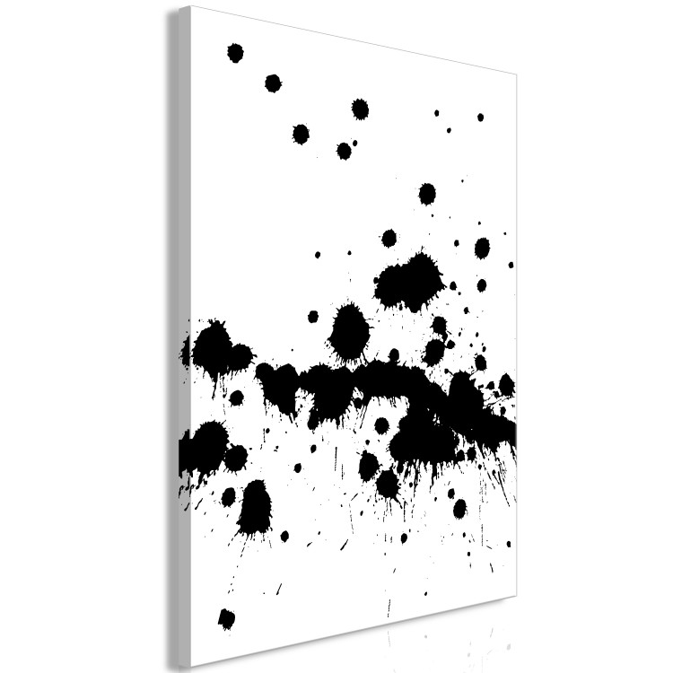 Canvas Art Print Blots on the wall - black and white minimalist graphics with a pattern 123501 additionalImage 2