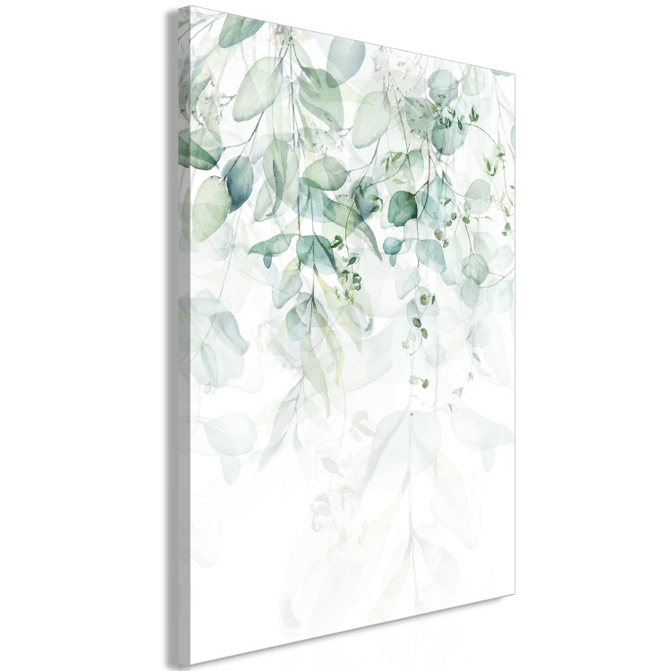 Canvas Print Gentle Touch of Nature (1-part) vertical - landscape of green leaves 127801 additionalImage 2