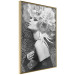 Poster Silver Princess - portrait of woman with flowers on abstract background 127901 additionalThumb 12