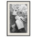 Poster Silver Princess - portrait of woman with flowers on abstract background 127901 additionalThumb 19