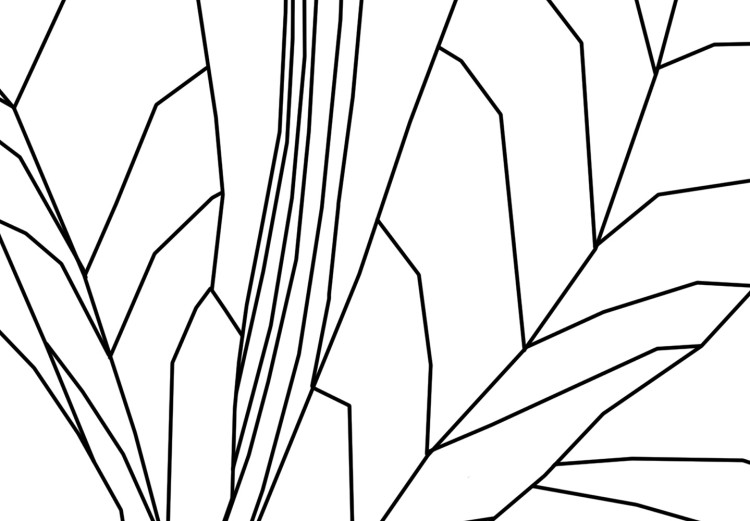 Canvas Print Sketched flower - black and white plant contours in line art style 128401 additionalImage 4