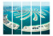 Room Divider Screen Dubai: Palm Island II (5-piece) - marine landscape from a bird's eye view 129001 additionalThumb 3