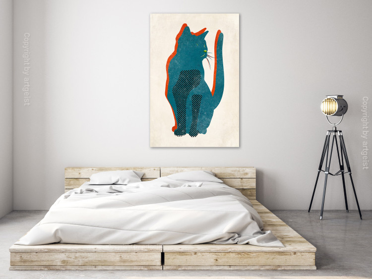 Canvas Print Cat Moods (1-part) vertical - animal abstraction on a light background 129601 additionalImage 3