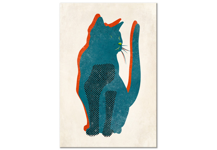 Canvas Print Cat Moods (1-part) vertical - animal abstraction on a light background 129601