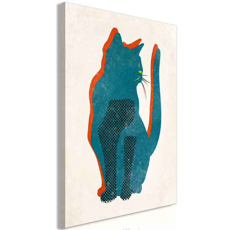 Canvas Print Cat Moods (1-part) vertical - animal abstraction on a light background 129601 additionalImage 2