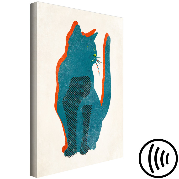 Canvas Print Cat Moods (1-part) vertical - animal abstraction on a light background 129601 additionalImage 6