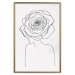 Poster Reversed Glance - black line art of a woman with flowers in her hair 132201 additionalThumb 16