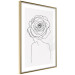 Poster Reversed Glance - black line art of a woman with flowers in her hair 132201 additionalThumb 9