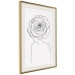 Poster Reversed Glance - black line art of a woman with flowers in her hair 132201 additionalThumb 3