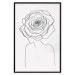 Poster Reversed Glance - black line art of a woman with flowers in her hair 132201 additionalThumb 17