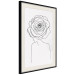 Poster Reversed Glance - black line art of a woman with flowers in her hair 132201 additionalThumb 2