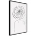 Poster Reversed Glance - black line art of a woman with flowers in her hair 132201 additionalThumb 11
