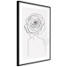 Poster Reversed Glance - black line art of a woman with flowers in her hair 132201 additionalThumb 8