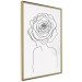 Poster Reversed Glance - black line art of a woman with flowers in her hair 132201 additionalThumb 14
