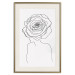 Poster Reversed Glance - black line art of a woman with flowers in her hair 132201 additionalThumb 24