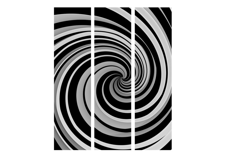 Room Separator Black and white swirl (3-piece) - black and white abstract swirl 132701 additionalImage 3