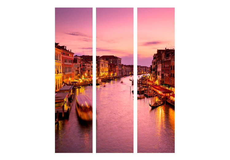 Room Separator City of Lovers - Venice at Night (3-piece) - river and architecture 133101 additionalImage 3