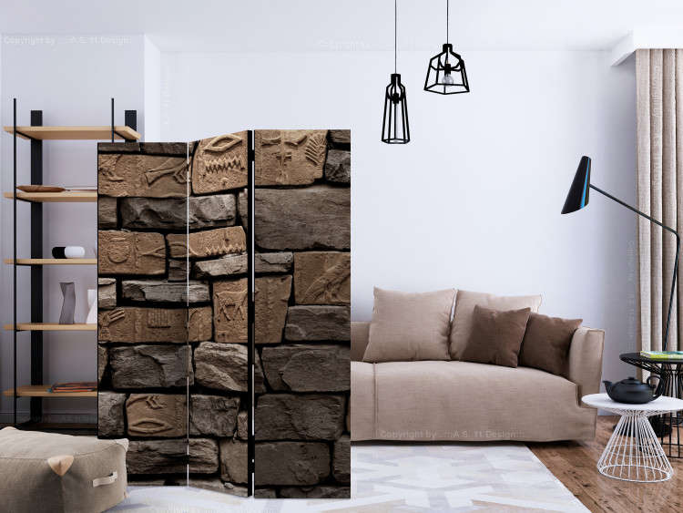 Room Divider Egyptian Stone - wall texture with stone bricks and carvings 133601 additionalImage 4