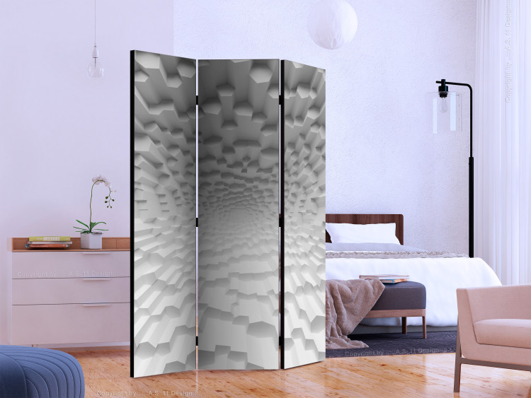 Room Divider Screen Abyss of Oblivion - abstract endless white tunnel with figures 133701 additionalImage 2