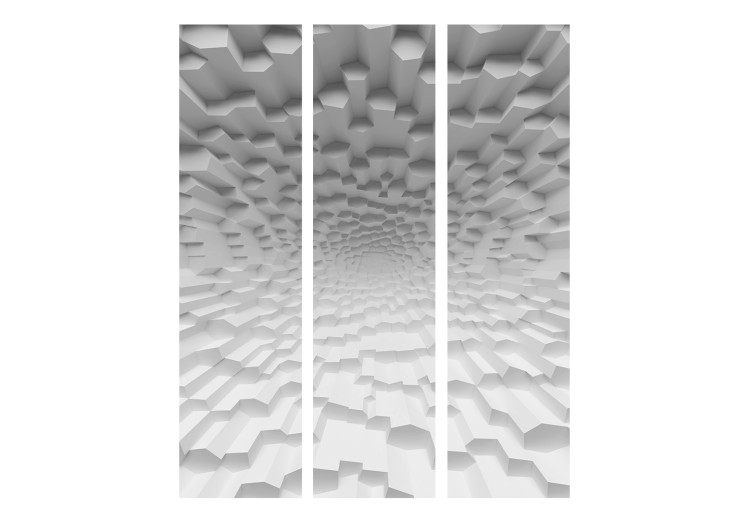 Room Divider Screen Abyss of Oblivion - abstract endless white tunnel with figures 133701 additionalImage 3