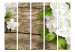 Room Divider Raw Beauty II - white flowers with green leaves on a wooden background 134001 additionalThumb 3