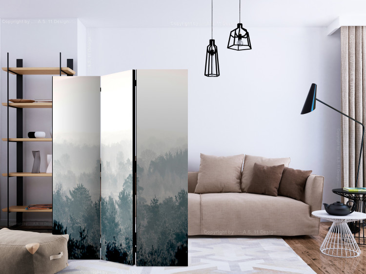 Room Separator Winter Forest - misty forest landscape against a bright sky 134101 additionalImage 4