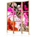 Room Divider Luxuriant Summer (3-piece) - composition of colorful flowers on a black background 134301 additionalThumb 5