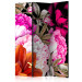 Room Divider Luxuriant Summer (3-piece) - composition of colorful flowers on a black background 134301