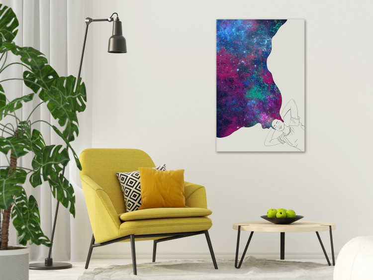Canvas Art Print Mind in space - an abstract theme with the cosmos and human motif 134401 additionalImage 3