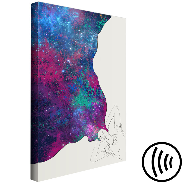 Canvas Art Print Mind in space - an abstract theme with the cosmos and human motif 134401 additionalImage 6