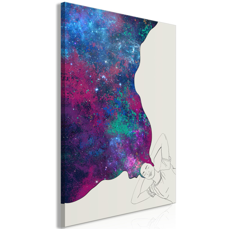 Canvas Art Print Mind in space - an abstract theme with the cosmos and human motif 134401 additionalImage 2