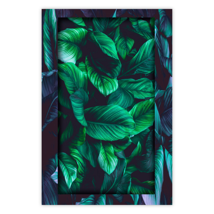 Poster Dangerous Jungle - green composition of leaves in a tropical motif 134501