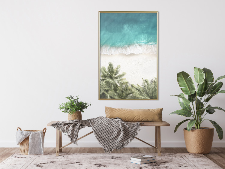 Poster Turquoise Expansion - tropical beach and plant landscape against sea 135301 additionalImage 11