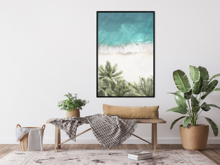 Poster Turquoise Expansion - tropical beach and plant landscape against sea 135301 additionalImage 9
