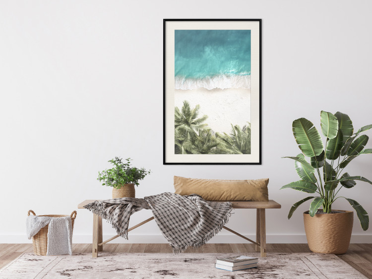 Poster Turquoise Expansion - tropical beach and plant landscape against sea 135301 additionalImage 24