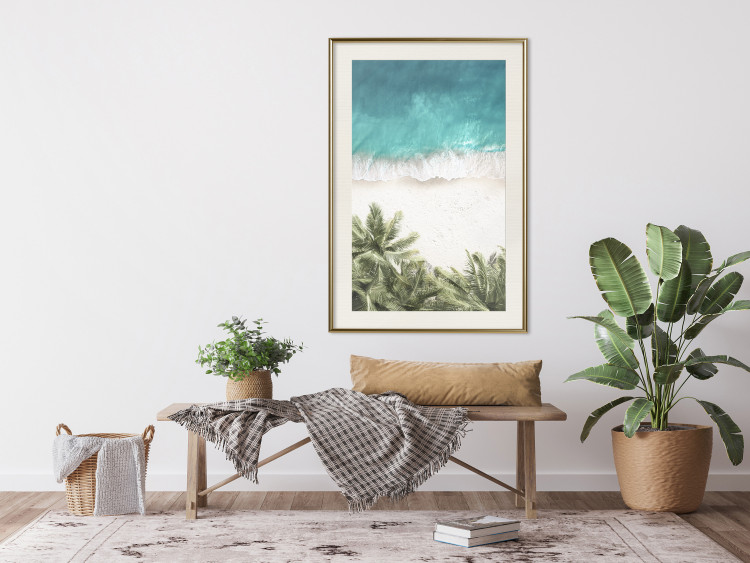 Poster Turquoise Expansion - tropical beach and plant landscape against sea 135301 additionalImage 22