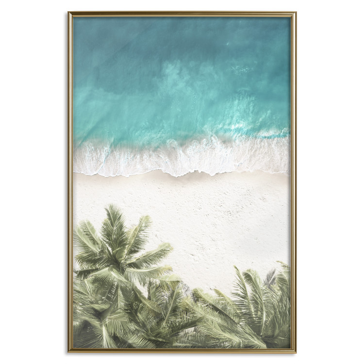 Poster Turquoise Expansion - tropical beach and plant landscape against sea 135301 additionalImage 17
