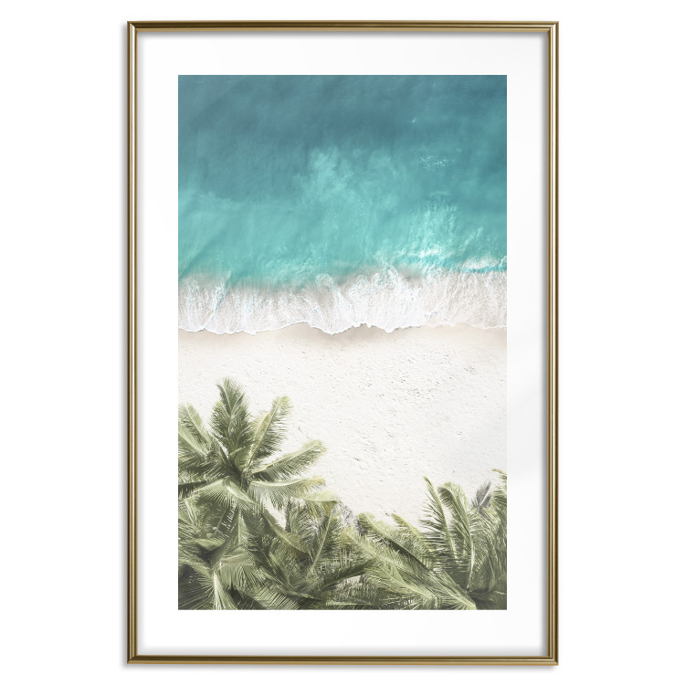 Poster Turquoise Expansion - tropical beach and plant landscape against sea 135301 additionalImage 16