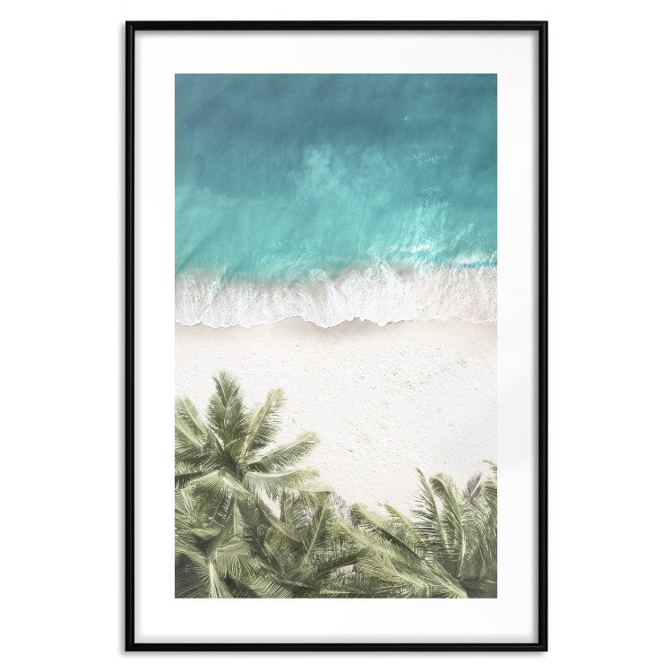 Poster Turquoise Expansion - tropical beach and plant landscape against sea 135301 additionalImage 18