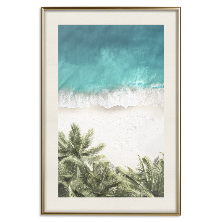 Poster Turquoise Expansion - tropical beach and plant landscape against sea 135301 additionalImage 21