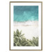 Poster Turquoise Expansion - tropical beach and plant landscape against sea 135301 additionalThumb 16