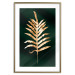 Wall Poster Leaf of Happiness - golden plant composition on a dark green background 135601 additionalThumb 14