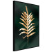 Wall Poster Leaf of Happiness - golden plant composition on a dark green background 135601 additionalThumb 6