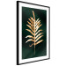 Wall Poster Leaf of Happiness - golden plant composition on a dark green background 135601 additionalThumb 5