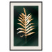 Wall Poster Leaf of Happiness - golden plant composition on a dark green background 135601 additionalThumb 13