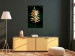 Wall Poster Leaf of Happiness - golden plant composition on a dark green background 135601 additionalThumb 2